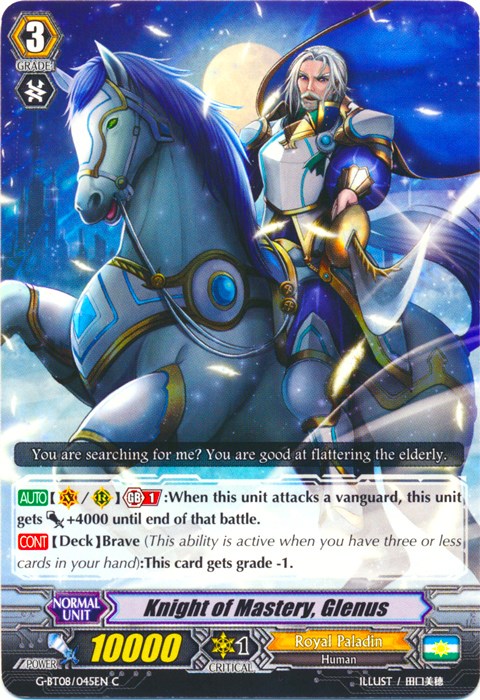 Knight of Mastery, Glenus (G-BT08/045EN) [Absolute Judgment] | Pegasus Games WI
