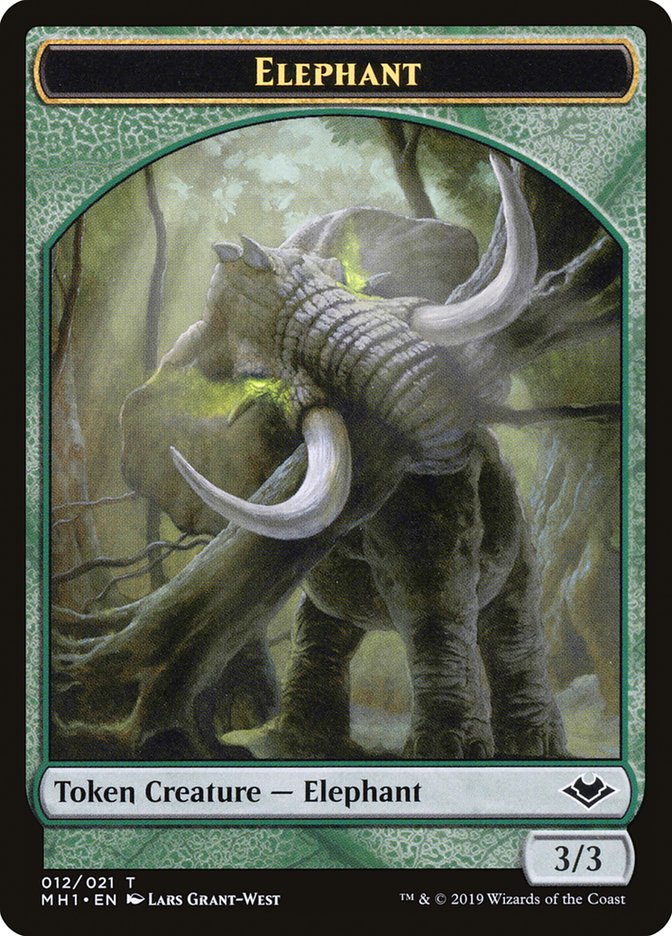 Zombie (007) // Elephant (012) Double-Sided Token [Modern Horizons Tokens] | Pegasus Games WI