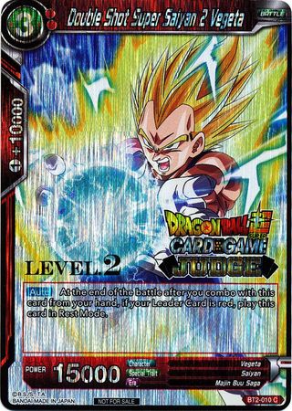 Double Shot Super Saiyan 2 Vegeta (Level 2) (BT2-010) [Judge Promotion Cards] | Pegasus Games WI