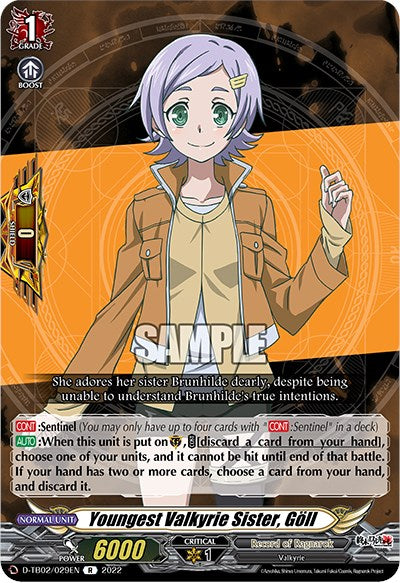 Youngest Valkyrie Sister, Goll (D-TB02/029EN) [Record of Ragnarok] | Pegasus Games WI