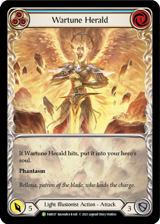 Wartune Herald (Blue Extended Art) [FAB037] (Promo)  Rainbow Foil | Pegasus Games WI