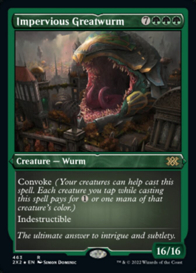 Impervious Greatwurm (Foil Etched) [Double Masters 2022] | Pegasus Games WI
