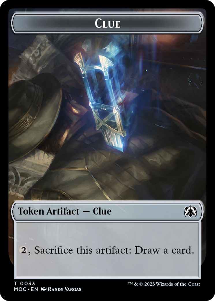 Golem // Clue Double-Sided Token [March of the Machine Commander Tokens] | Pegasus Games WI