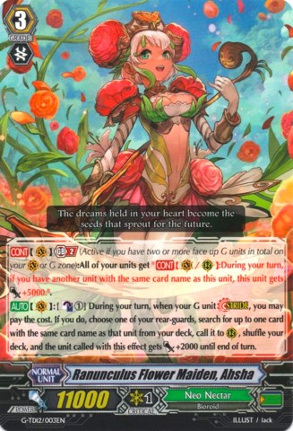 Ranunculus Flower Maiden, Ahsha (G-TD12/003EN) [Flower Princess of Abundant Blooming] | Pegasus Games WI