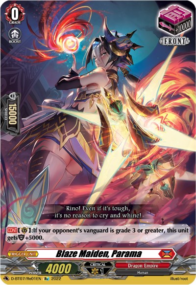 Blaze Maiden, Parama (D-BT07/Re01EN) [Raging Flames Against Emerald Storm] | Pegasus Games WI