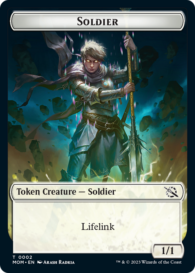 Soldier // Wrenn and Realmbreaker Emblem Double-Sided Token [March of the Machine Tokens] | Pegasus Games WI