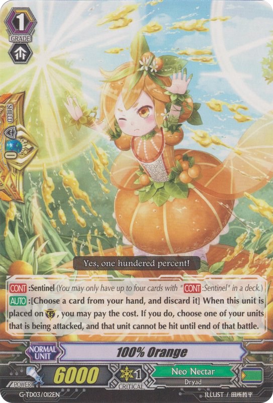 100% Orange (G-TD03/012EN) [Flower Maiden of Purity] | Pegasus Games WI