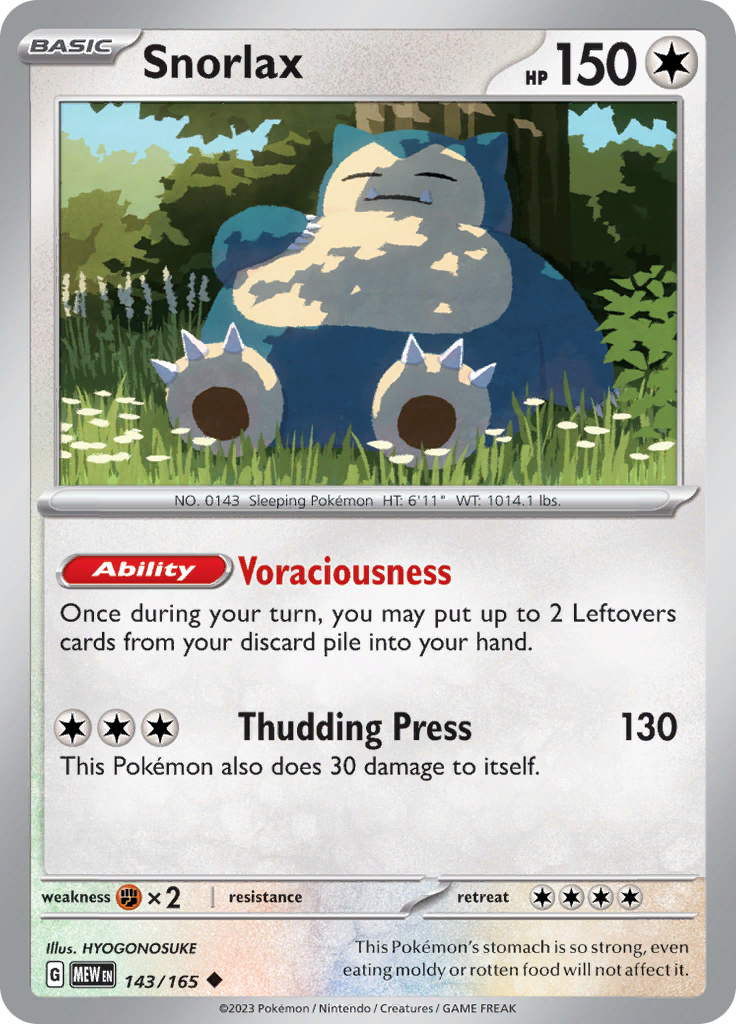 Snorlax (143/165) [Scarlet & Violet 151] | Pegasus Games WI