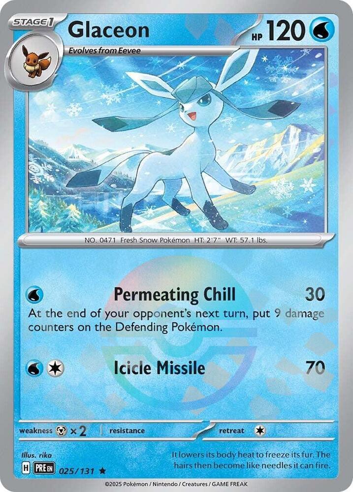 Glaceon (025/131) (Poke Ball Pattern) [Scarlet & Violet: Prismatic Evolutions] | Pegasus Games WI