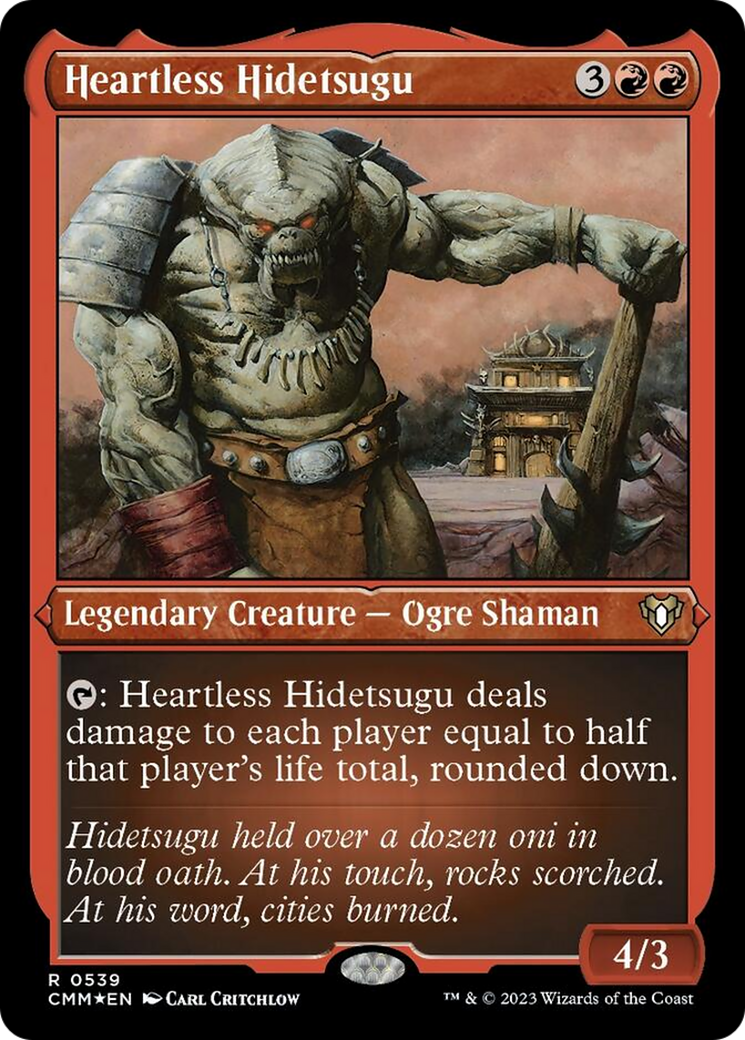 Heartless Hidetsugu (Foil Etched) [Commander Masters] | Pegasus Games WI