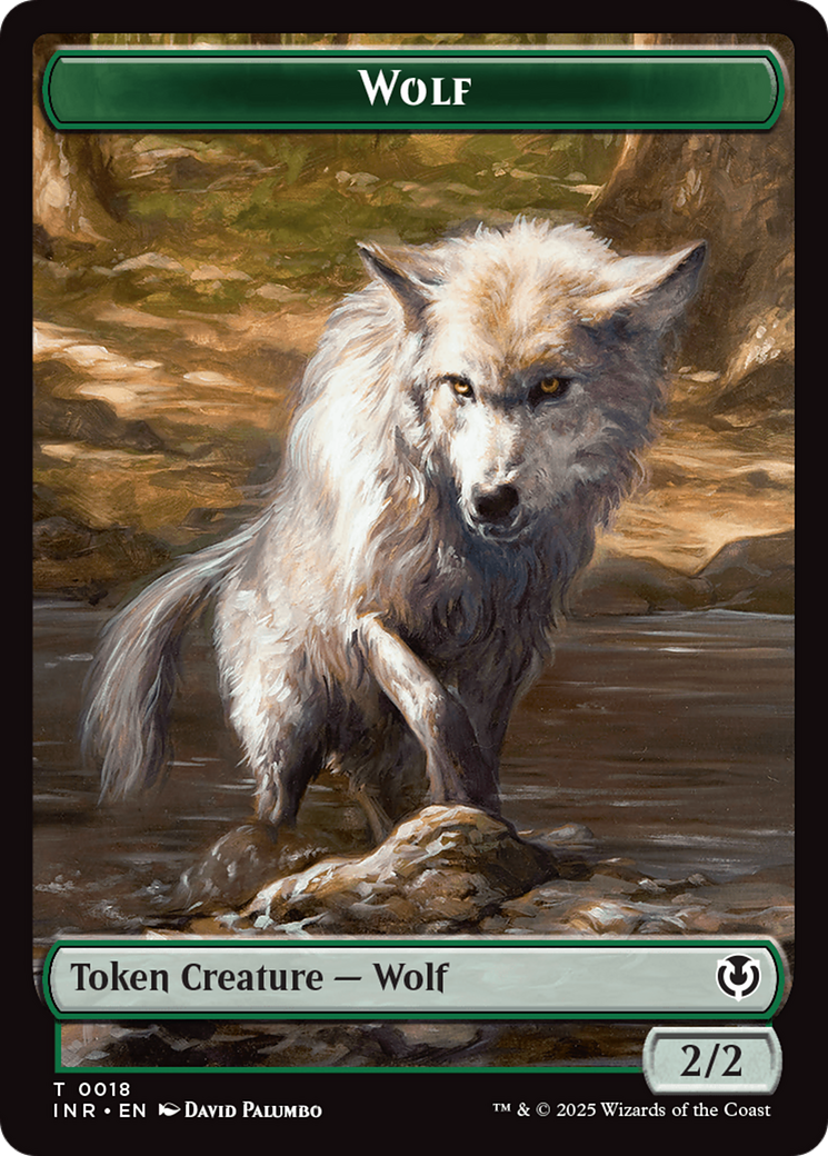 Wolf (0018) // Emblem - Arlinn, Embraces by the Moon Double-Sided Token [Innistrad Remastered Tokens] | Pegasus Games WI