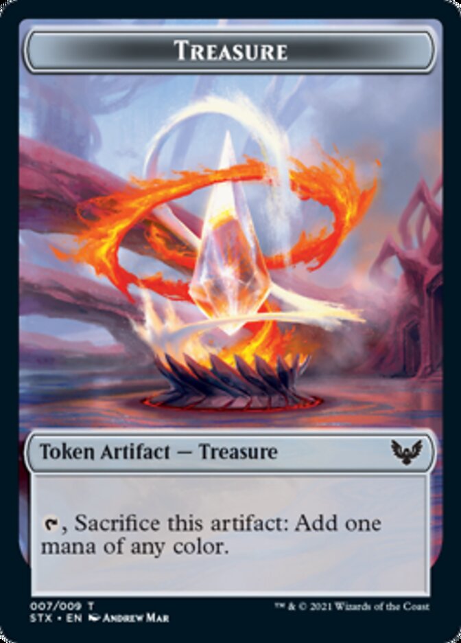 Elemental // Treasure Double-Sided Token [Strixhaven: School of Mages Tokens] | Pegasus Games WI