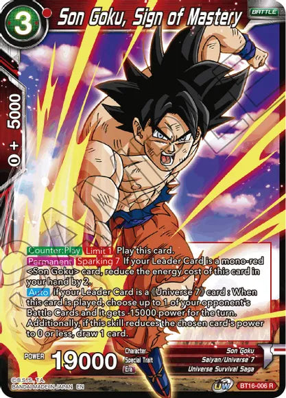 Son Goku, Sign of Mastery (BT16-006) [Realm of the Gods] | Pegasus Games WI