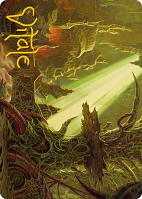 Darkmoss Bridge Art Card (Gold-Stamped Signature) [Modern Horizons 2 Art Series] | Pegasus Games WI