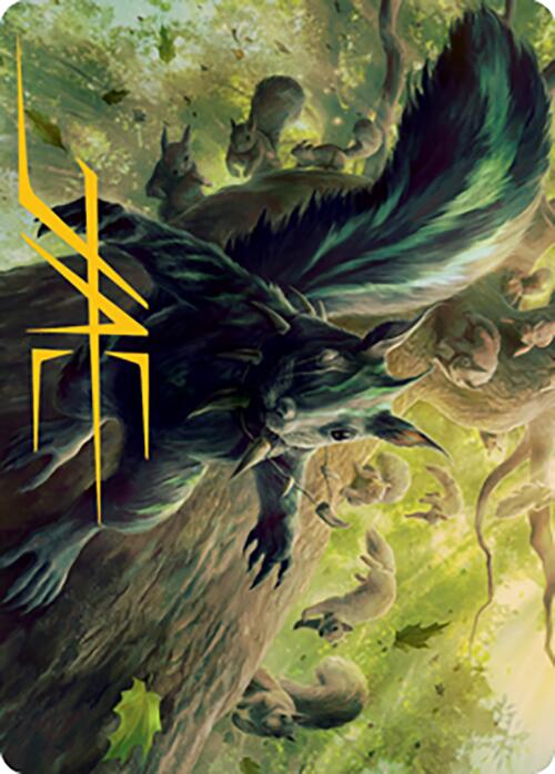 Chatterfang, Squirrel General Art Card (68) (Gold-Stamped Signature) [Modern Horizons 2 Art Series] | Pegasus Games WI