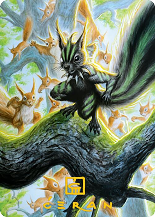 Chatterfang, Squirrel General Art Card (67) (Gold-Stamped Signature) [Modern Horizons 2 Art Series] | Pegasus Games WI