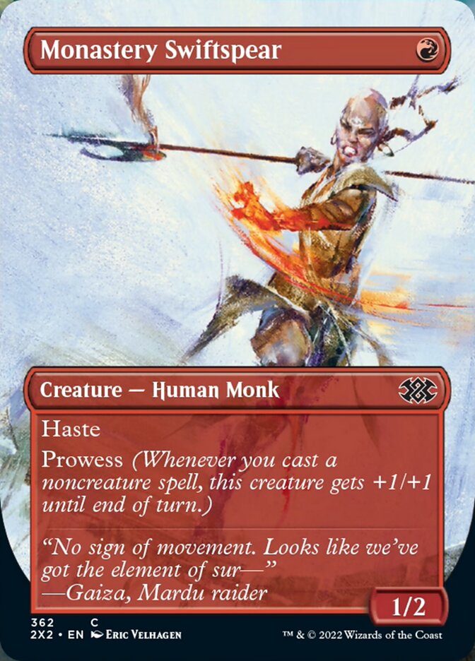 Monastery Swiftspear (Borderless Alternate Art) [Double Masters 2022] | Pegasus Games WI