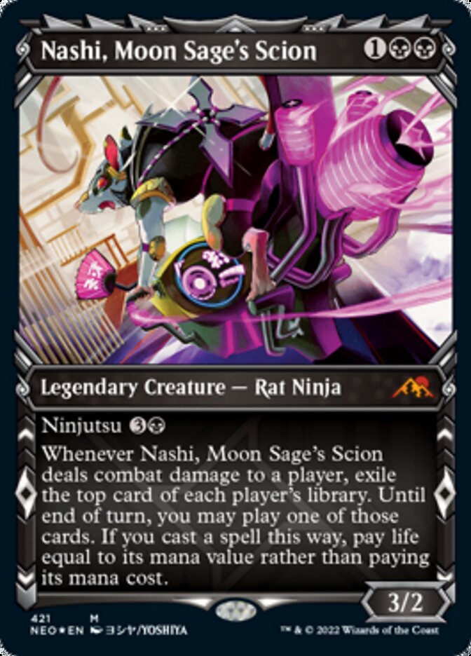 Nashi, Moon Sage's Scion (Showcase) (Foil Etched) [Kamigawa: Neon Dynasty] | Pegasus Games WI