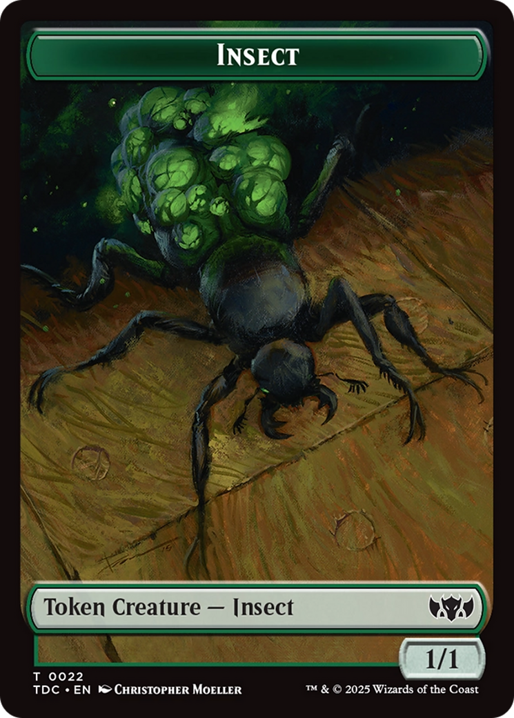 Insect (0022) // Plant Double-Sided Token [Tarkir: Dragonstorm Commander Tokens] | Pegasus Games WI