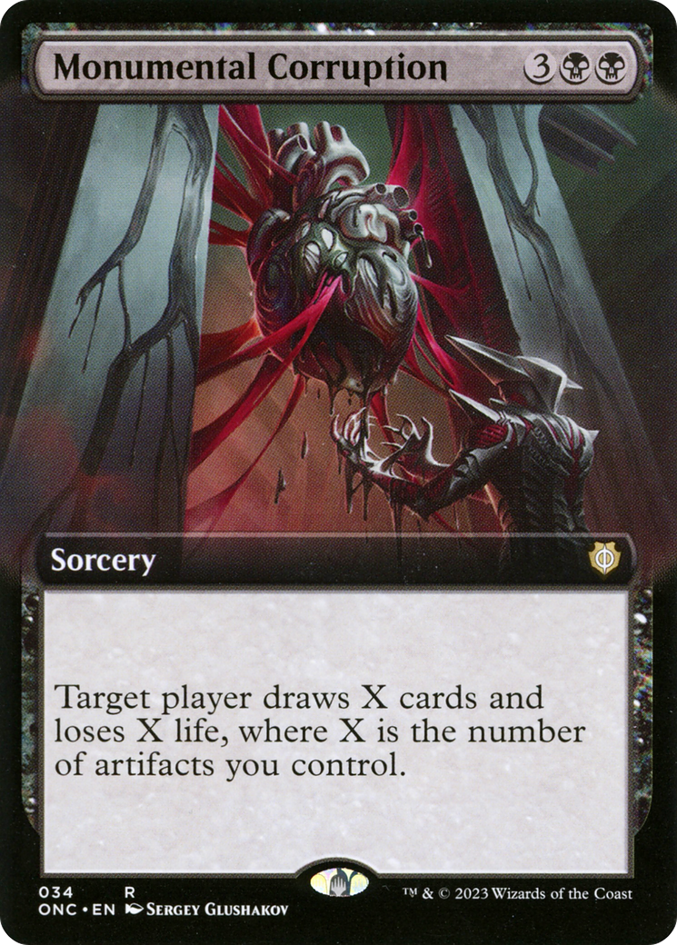 Monumental Corruption (Extended Art) [Phyrexia: All Will Be One Commander] | Pegasus Games WI