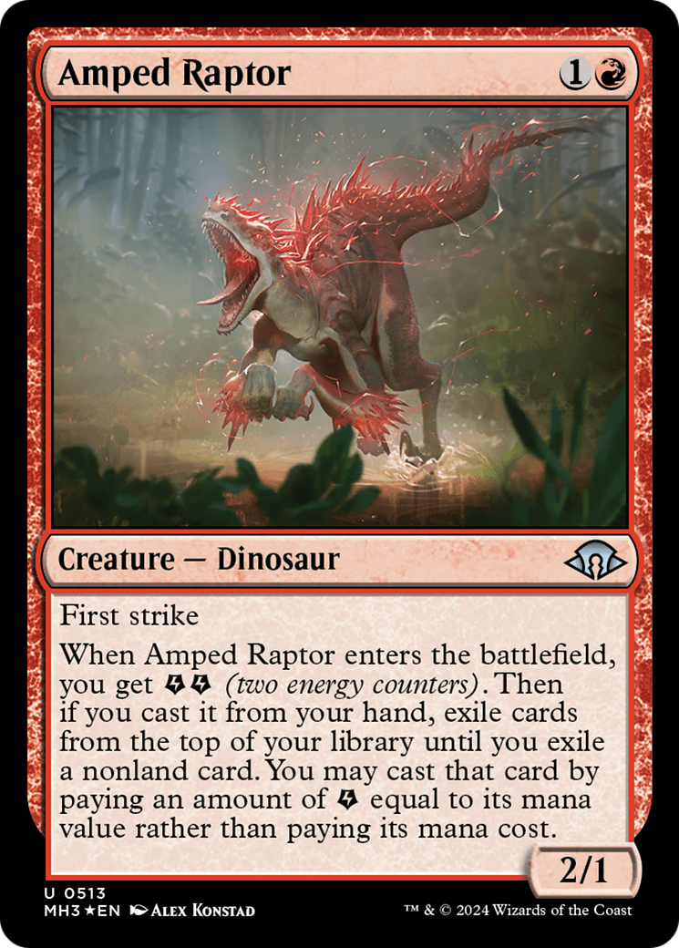 Amped Raptor (Ripple Foil) [Modern Horizons 3] | Pegasus Games WI