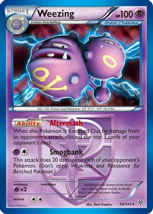 Weezing (58/135) (Theme Deck Exclusive) (Team Plasma) [Black & White: Plasma Storm] | Pegasus Games WI