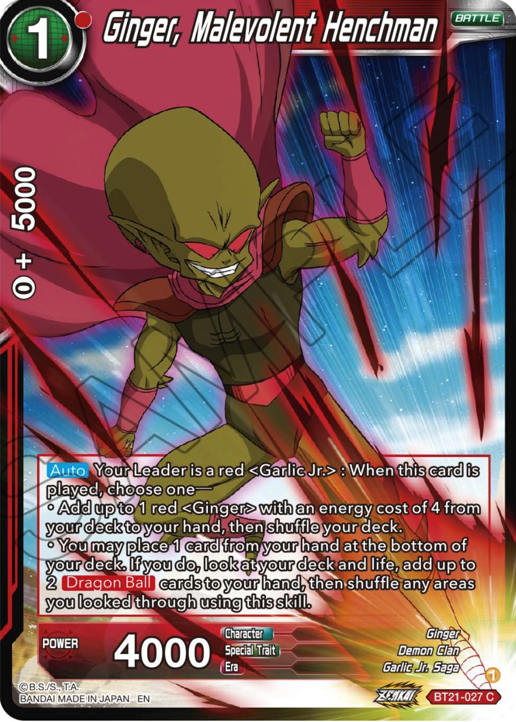 Ginger, Malevolent Henchman (BT21-027) [Wild Resurgence] | Pegasus Games WI