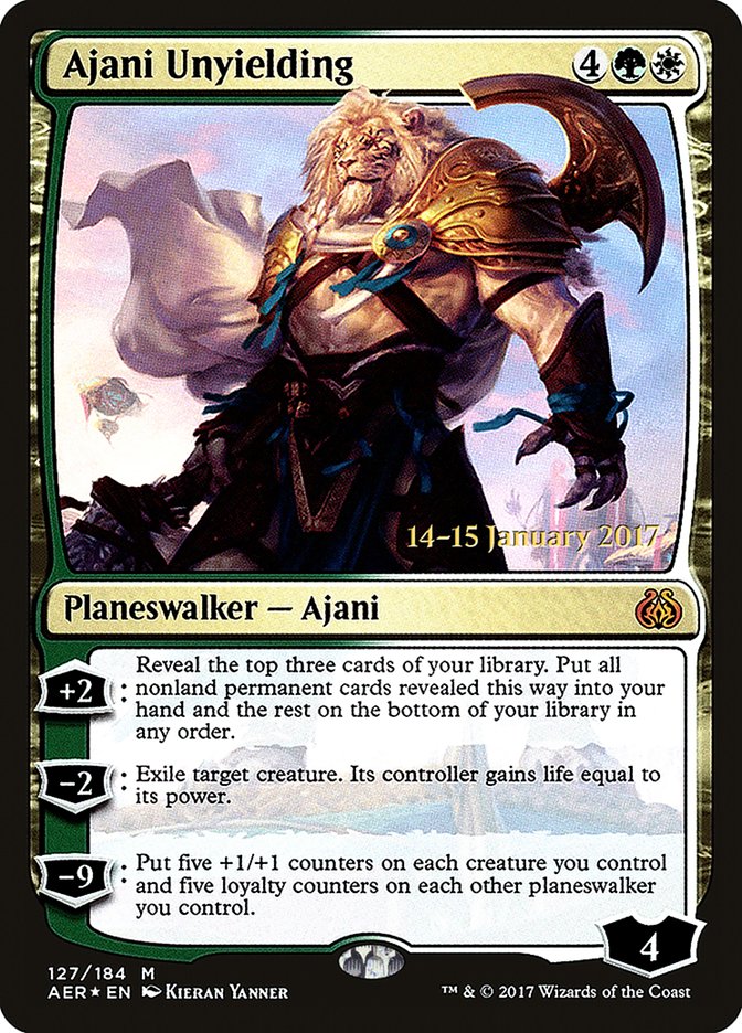 Ajani Unyielding [Aether Revolt Prerelease Promos] | Pegasus Games WI