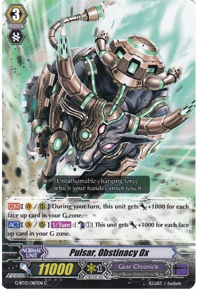 Pulsar, Obstinacy Ox (G-BT12/087EN) [Dragon King's Awakening] | Pegasus Games WI