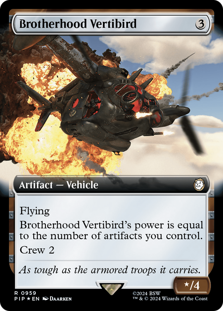 Brotherhood Vertibird (Extended Art) (Surge Foil) [Fallout] | Pegasus Games WI