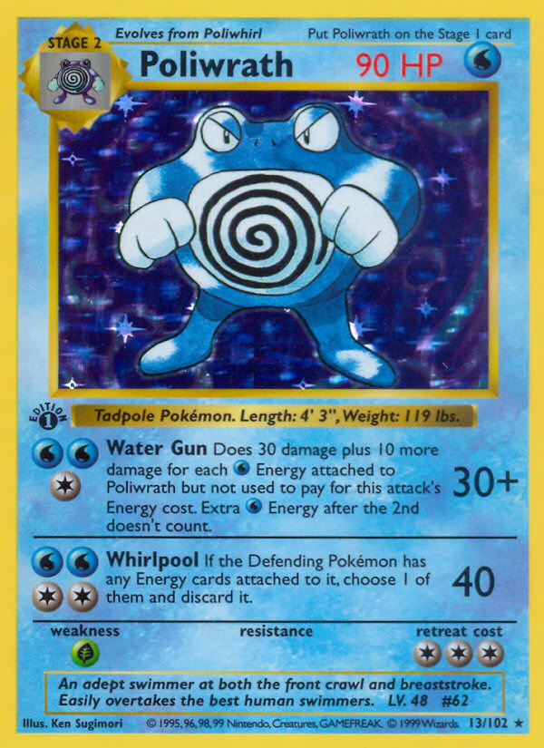 Poliwrath (13/102) (Shadowless) [Base Set 1st Edition] | Pegasus Games WI