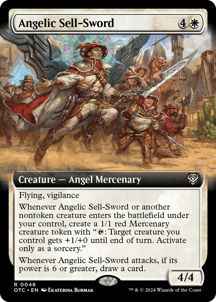 Angelic Sell-Sword (Extended Art) [Outlaws of Thunder Junction Commander] | Pegasus Games WI