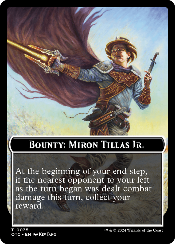 Bounty: Miron Tillas Jr. // Bounty Rules Double-Sided Token [Outlaws of Thunder Junction Commander Tokens] | Pegasus Games WI