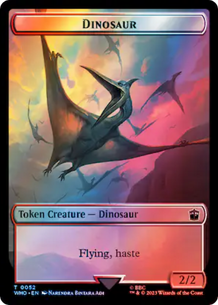 Alien // Dinosaur Double-Sided Token (Surge Foil) [Doctor Who Tokens] | Pegasus Games WI