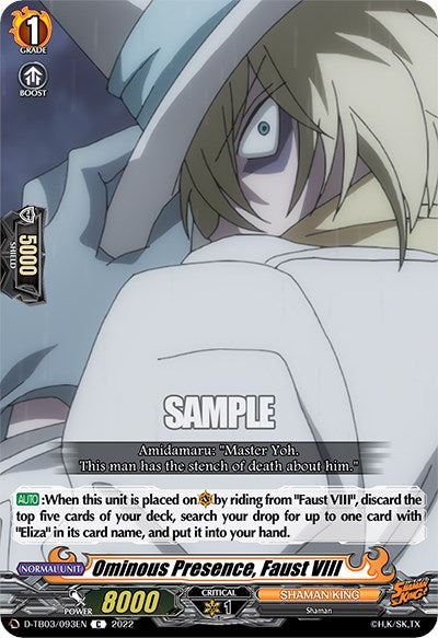 Ominous Presence, Faust VIII (D-TB03/093EN) [Shaman King] | Pegasus Games WI