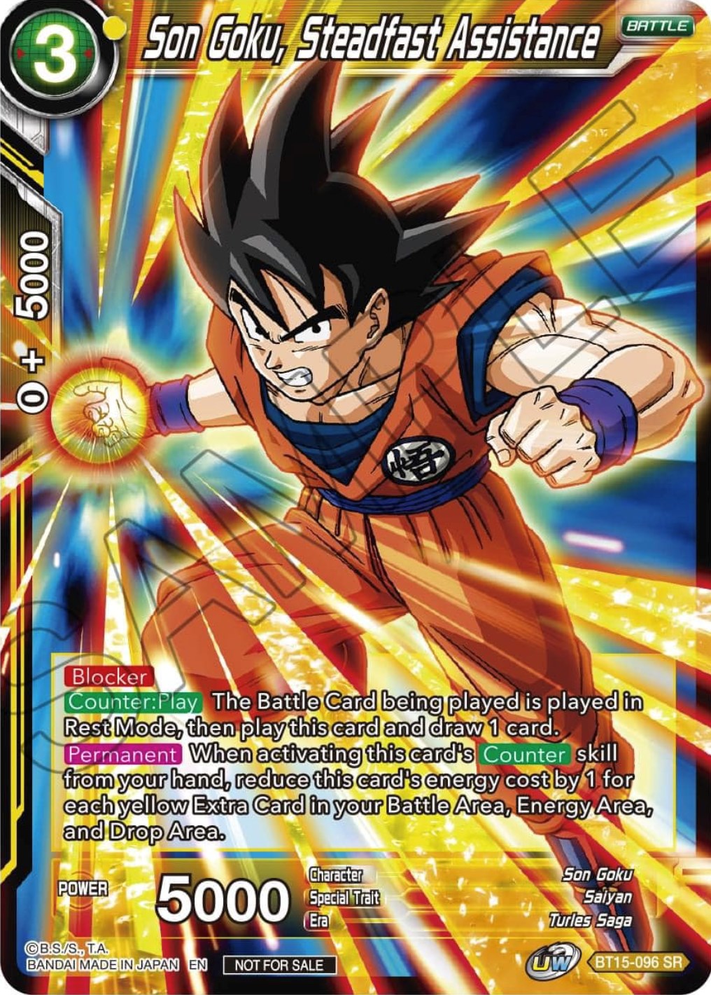 Son Goku, Steadfast Assistance (Zenkai Series Tournament Pack Vol.1) (BT15-096) [Tournament Promotion Cards] | Pegasus Games WI
