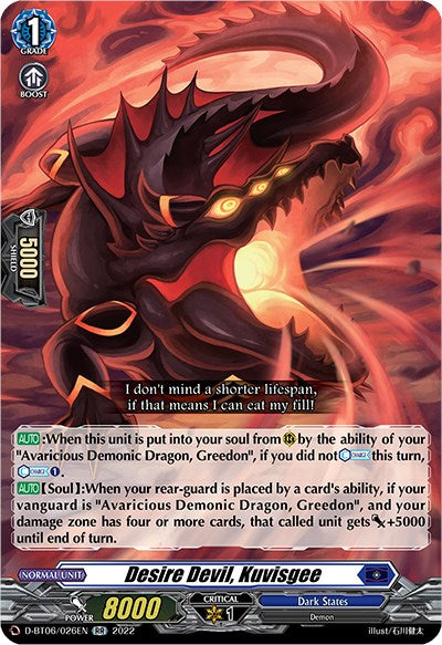 Desire Devil, Kuvisgee (D-BT06/026EN) [Blazing Dragon Reborn] | Pegasus Games WI