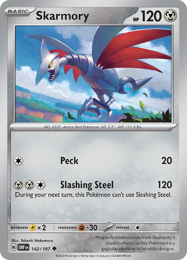 Skarmory (142/197) [Scarlet & Violet: Obsidian Flames] | Pegasus Games WI