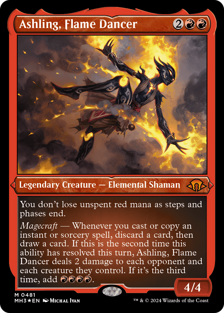 Ashling, Flame Dancer (Foil Etched) [Modern Horizons 3] | Pegasus Games WI