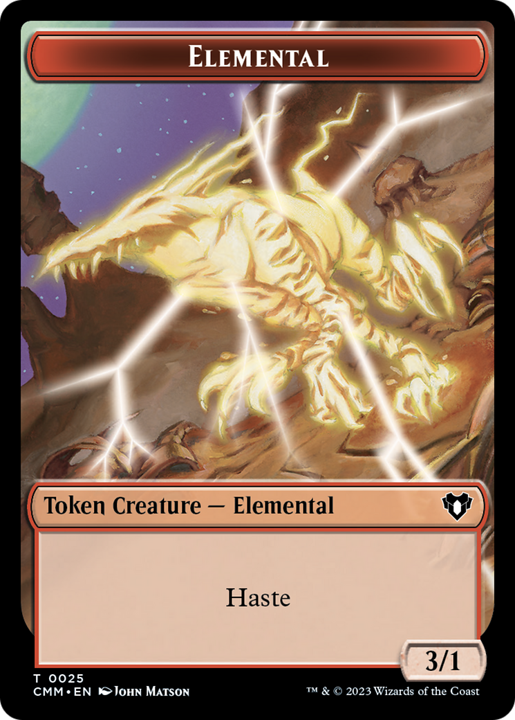 Human Soldier // Elemental (0025) Double-Sided Token [Commander Masters Tokens] | Pegasus Games WI