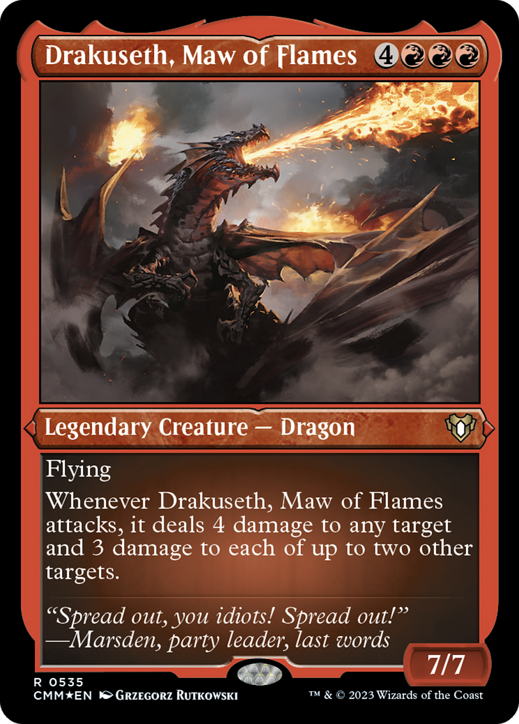 Drakuseth, Maw of Flames (Foil Etched) [Commander Masters] | Pegasus Games WI