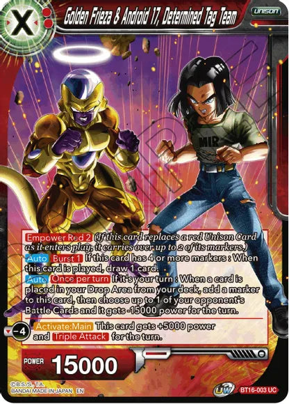 Golden Frieza & Android 17, Determined Tag Team (BT16-003) [Realm of the Gods] | Pegasus Games WI