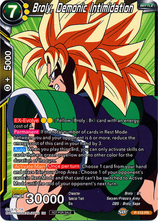 Broly, Demonic Intimidation (Broly Pack Vol. 3) (P-110) [Promotion Cards] | Pegasus Games WI