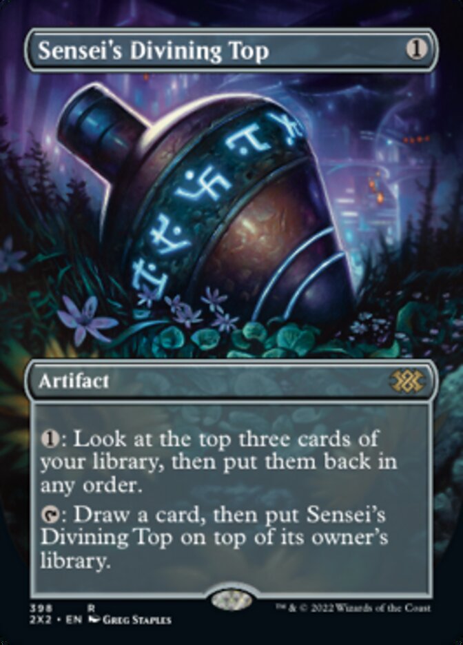 Sensei's Divining Top (Borderless Alternate Art) [Double Masters 2022] | Pegasus Games WI