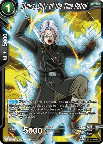 Trunks, Duty of the Time Patrol (BT16-109) [Realm of the Gods] | Pegasus Games WI