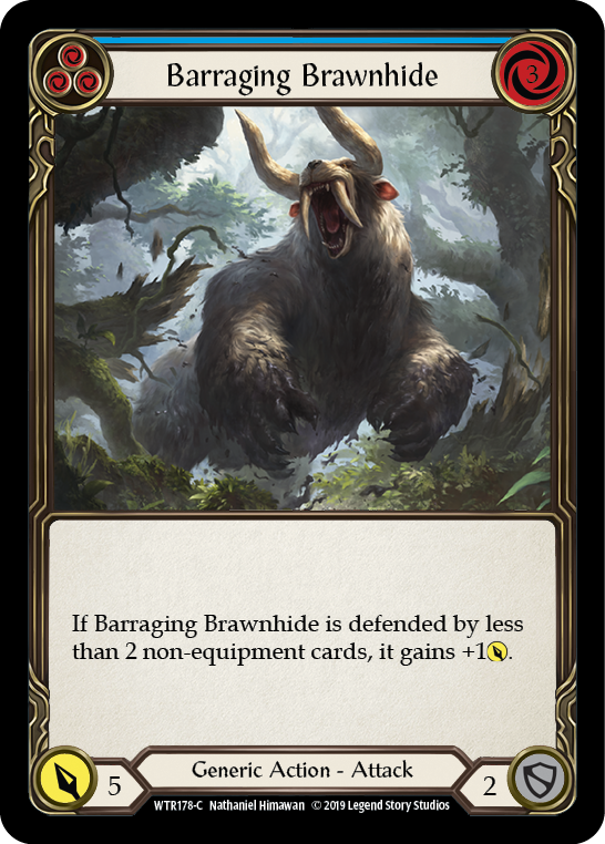 Barraging Brawnhide (Blue) [WTR178-C] (Welcome to Rathe)  Alpha Print Normal | Pegasus Games WI