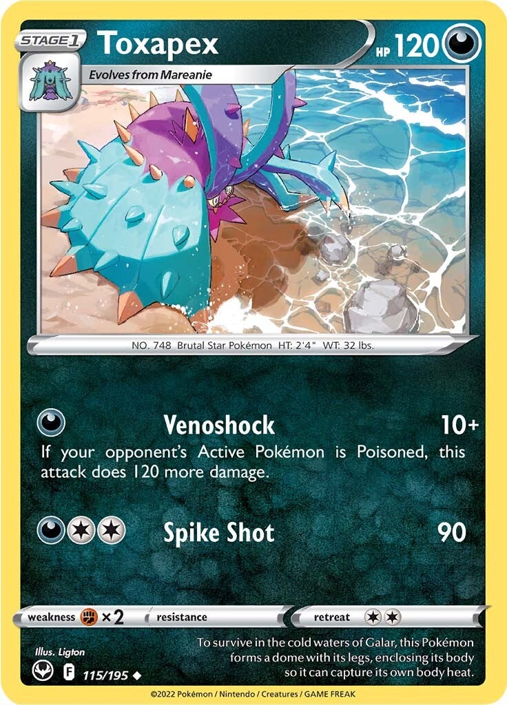 Toxapex (115/195) [Sword & Shield: Silver Tempest] | Pegasus Games WI
