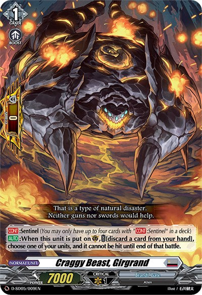 Craggy Beast, Girgrand (D-SD05/009EN) [Tomari Seto: Aurora Valkyrie] | Pegasus Games WI