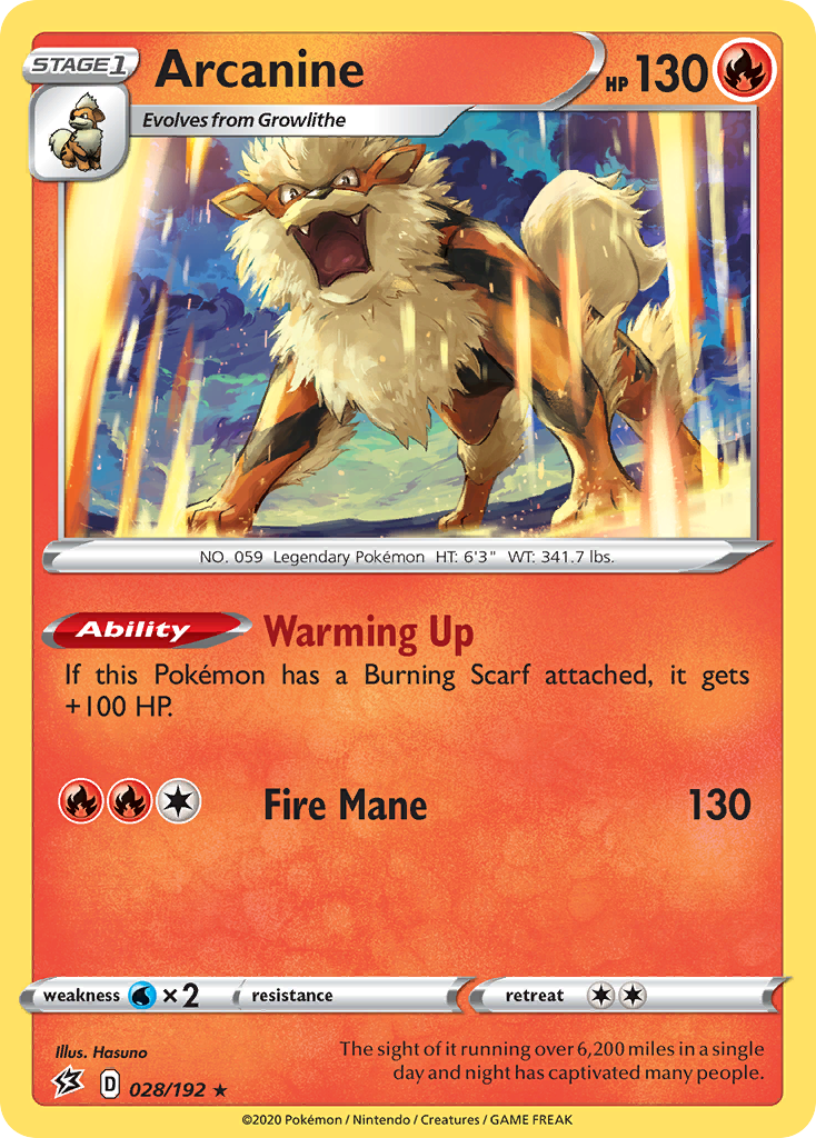 Arcanine (028/192) [Sword & Shield: Rebel Clash] | Pegasus Games WI