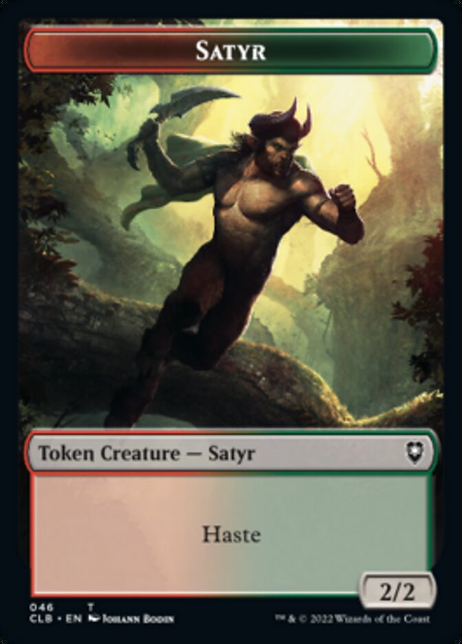 Satyr // Beast Double-Sided Token [Commander Legends: Battle for Baldur's Gate Tokens] | Pegasus Games WI